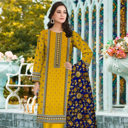 (Unstitched) Digital Printed Lawn (3 Piece)